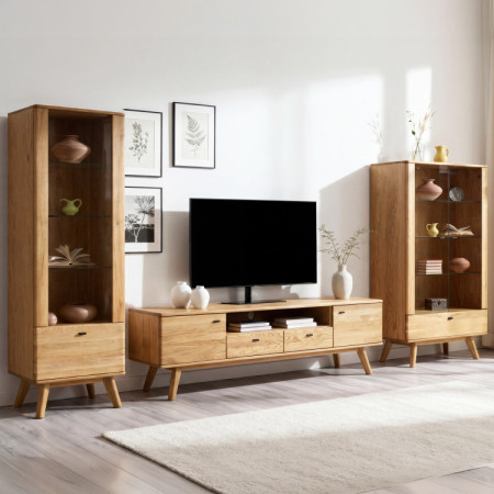Luxuriöse Möbel für das Wohnzimmer – Set aus zwei Vitrinen und TV-Kommode