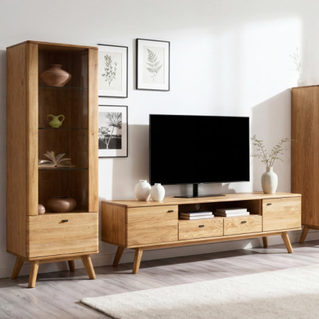 Luxuriöse Möbel für das Wohnzimmer – Set aus zwei Vitrinen und TV-Kommode