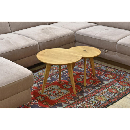 Set runder Massiv-Eichen-Tische, Typ 26