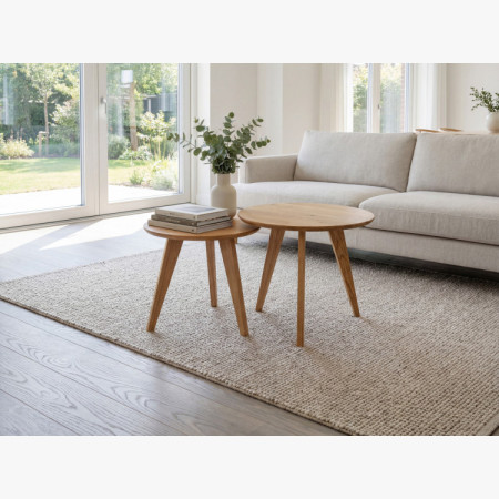 Set runder Massiv-Eichen-Tische, Typ 26