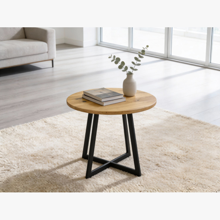 Stelltisch für das Wohnzimmer rund massiv, Typ 8