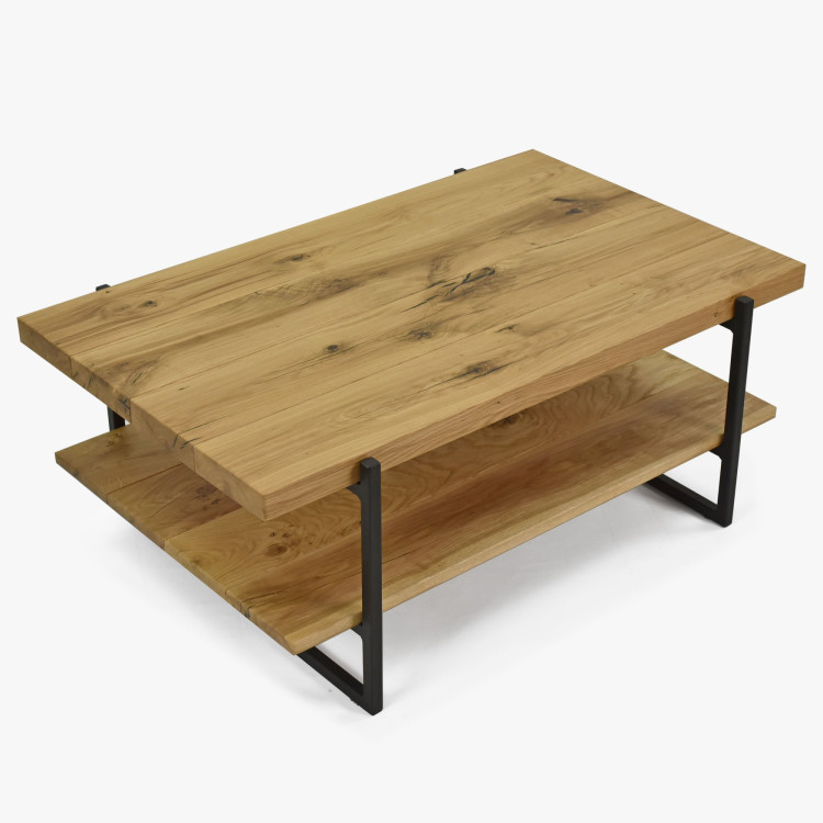 Massiver Konferenztisch mit Regal Eiche