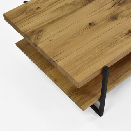 Massiver Konferenztisch mit Regal Eiche