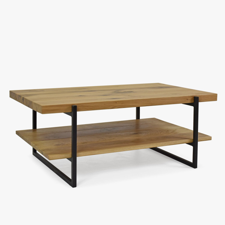 Massiver Konferenztisch mit Regal Eiche