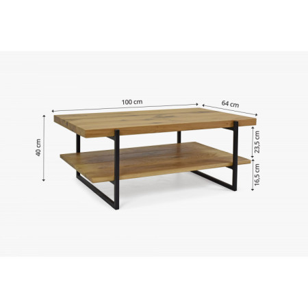 Massiver Konferenztisch mit Regal Eiche