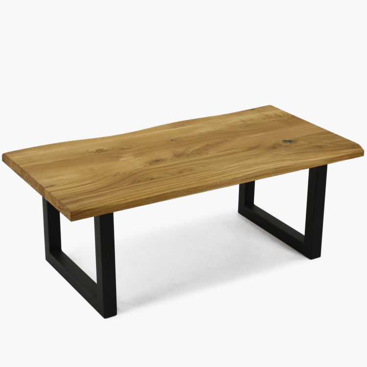 Eichen-Couchtisch mit Metallbeinen