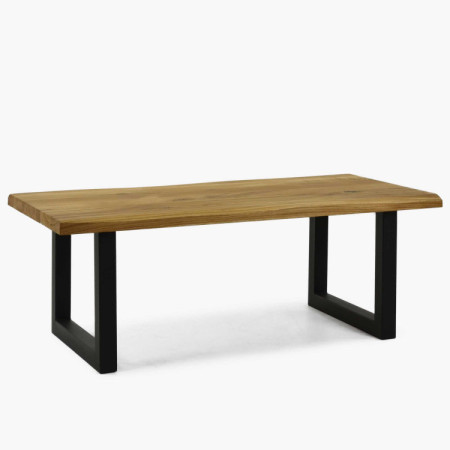 Eichen-Couchtisch mit Metallbeinen