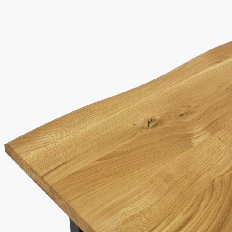 Eichen-Couchtisch mit Metallbeinen