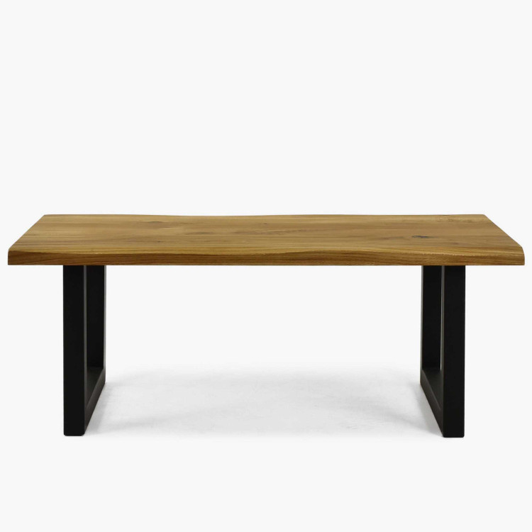 Eichen-Couchtisch mit Metallbeinen