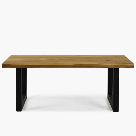 Eichen-Couchtisch mit Metallbeinen