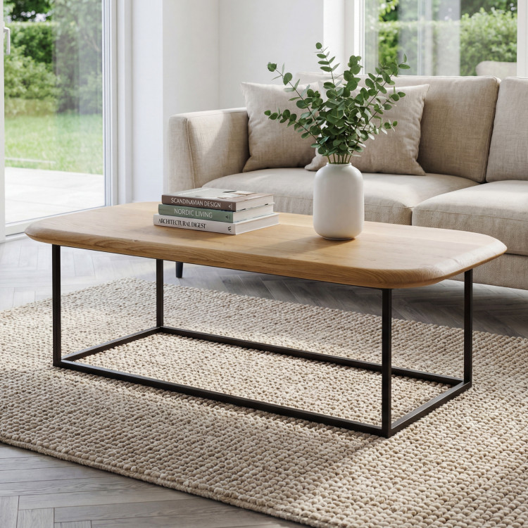 Dřevěný konferenční stolek obdélníkový 120 x 60 cm