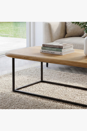 Dřevěný konferenční stolek obdélníkový 120 x 60 cm 2