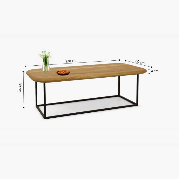 Dřevěný konferenční stolek obdélníkový 120 x 60 cm