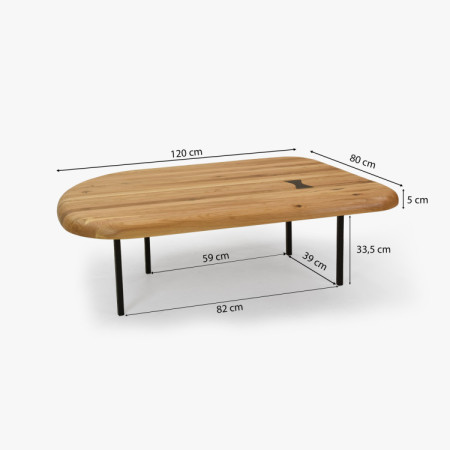 Holz-Couchtisch Lolek Eiche