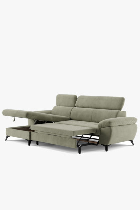 Rundecke Couch mit Schlaf funktion , Ecke links - Stoffauswahl 2