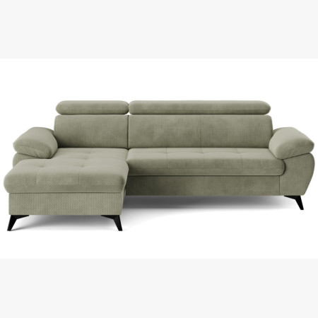 Rundecke Couch mit Schlaf funktion , Ecke links - Stoffauswahl