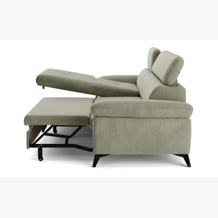 Rundecke Couch mit Schlaf funktion , Ecke links - Stoffauswahl