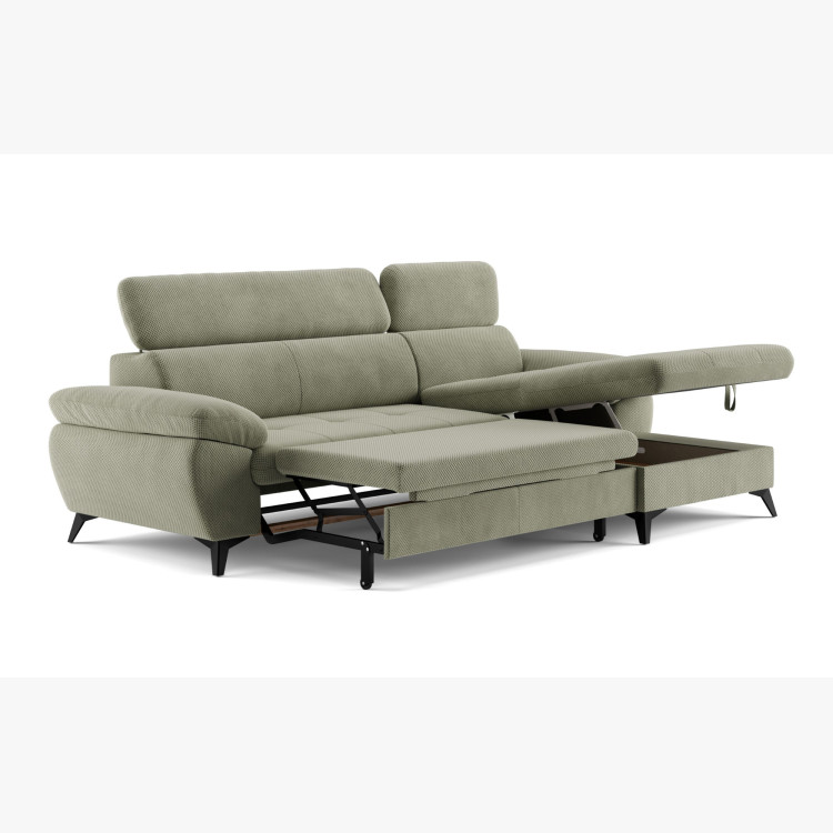 Ecksofa mit Schlaffunktion, Ecke rechts - Stoffauswahl