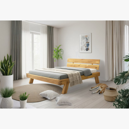 Holzbett aus Eichenbalken 180 x 200 cm
