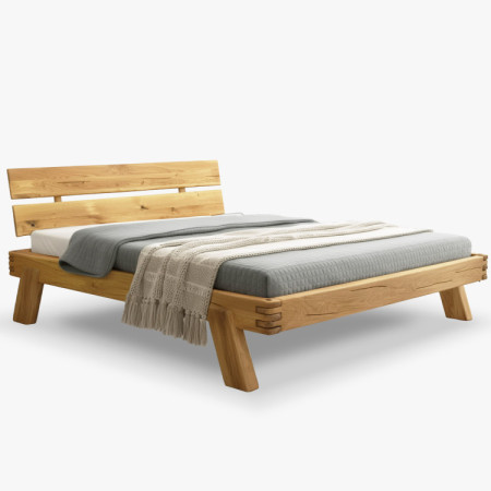Holzbett aus Eichenbalken 180 x 200 cm