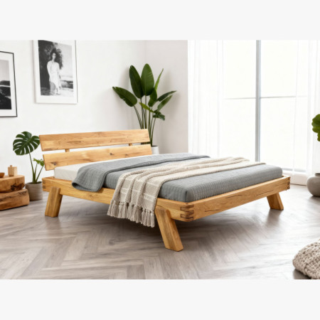 Holzbett aus Eichenbalken 180 x 200 cm