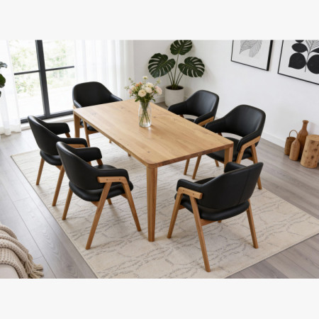 Jídelní stůl zaoblený dub 200 x 95 cm