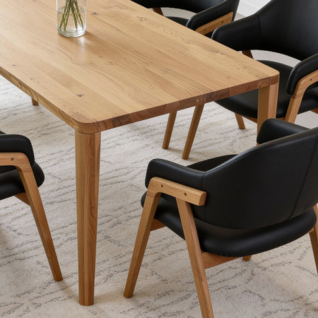 Jídelní stůl zaoblený dub 200 x 95 cm