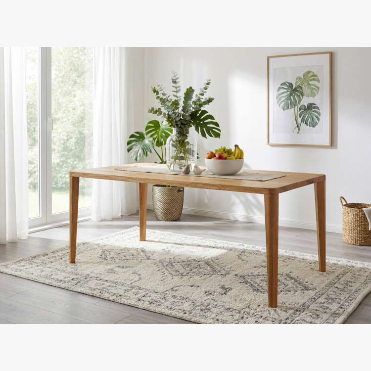 Jídelní stůl zaoblený dub 200 x 95 cm