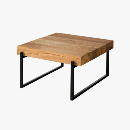 Konferenztisch aus Eichenbalken mit Metallbeinen 60 x 60 cm