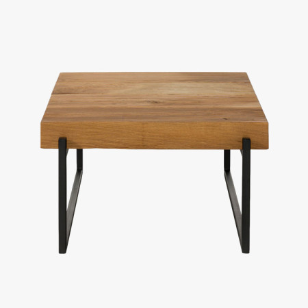 Konferenztisch aus Eichenbalken mit Metallbeinen 60 x 60 cm