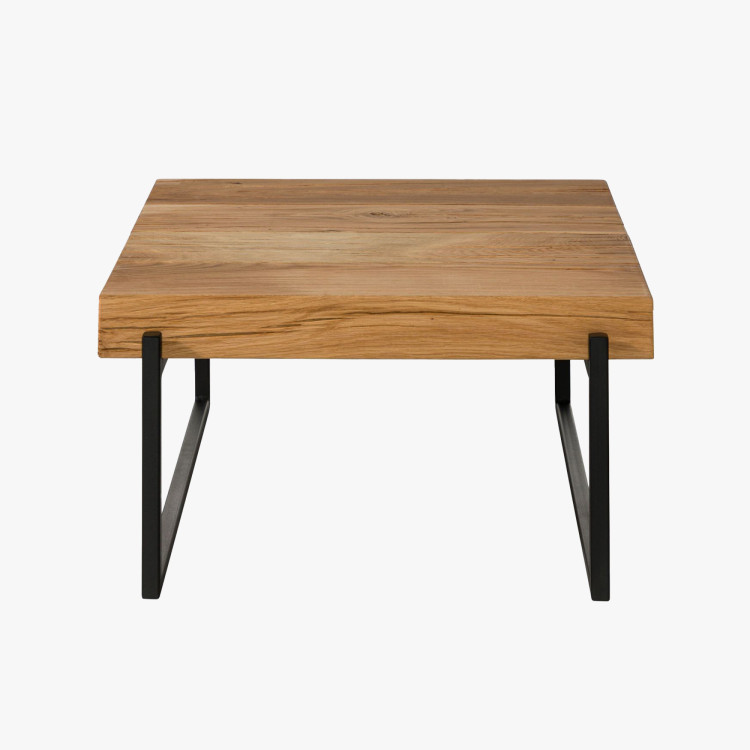 Konferenztisch aus Eichenbalken mit Metallbeinen 60 x 60 cm