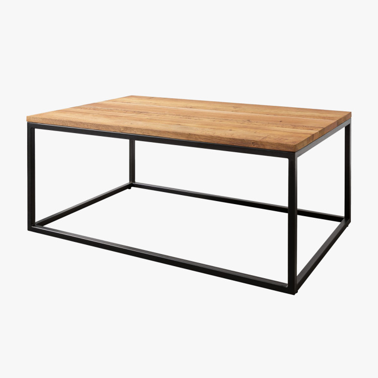 Eiche Couchtisch mit Metallbeinen 100 x 60 cm