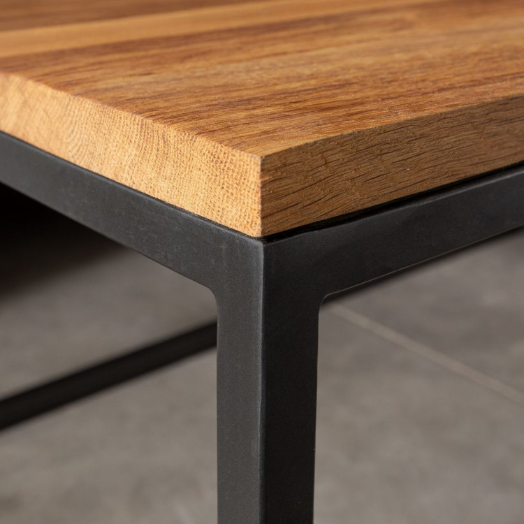 Eiche Couchtisch mit Metallbeinen 100 x 60 cm