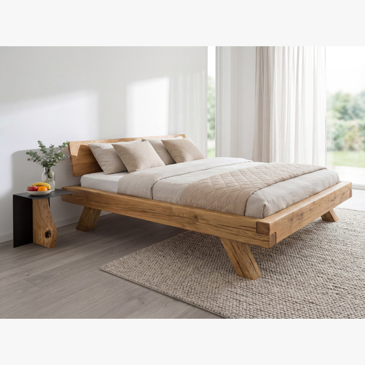 Beistelltisch Metall mit Eichenplatte 30 x 33 cm