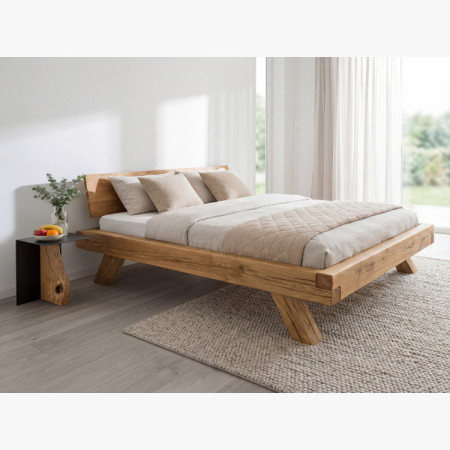 Beistelltisch Metall mit Eichenplatte 30 x 33 cm