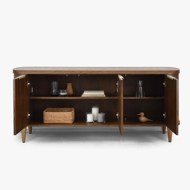 Trohtürige Design-Kommode in der Farbe Nussbaum