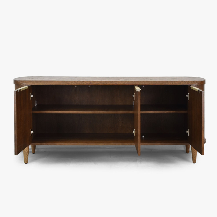 Trohtürige Design-Kommode in der Farbe Nussbaum