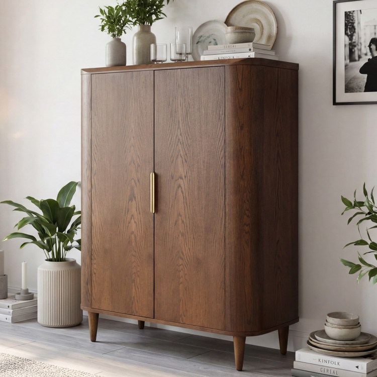 Sideboard mit zwei Türen in Nussbaumfarbe