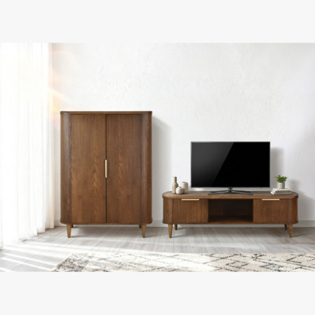 Sideboard mit zwei Türen in Nussbaumfarbe