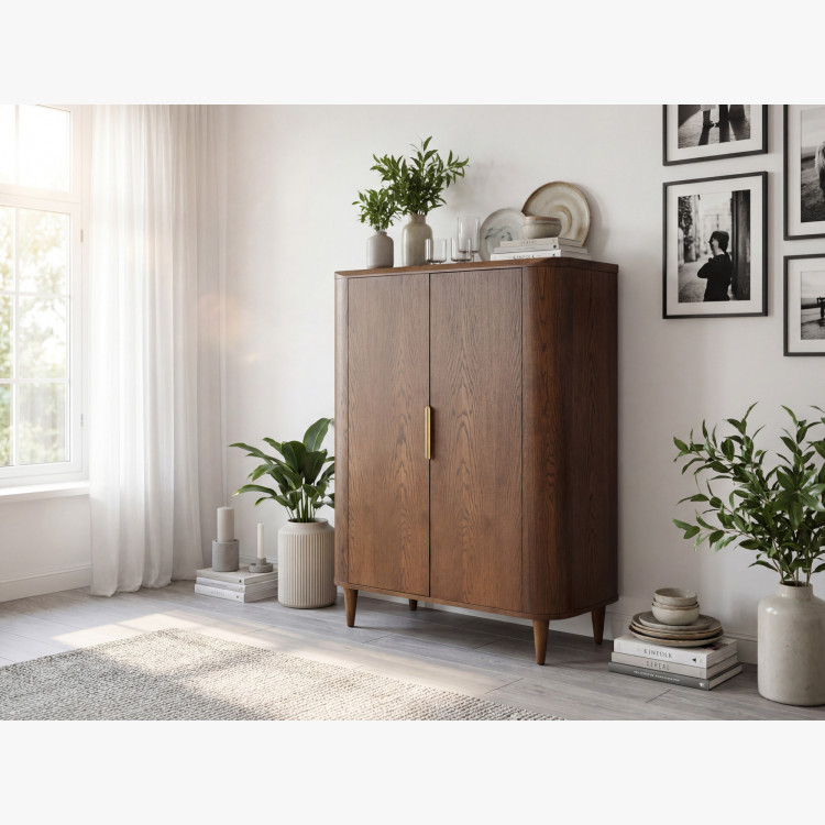 Sideboard mit zwei Türen in Nussbaumfarbe