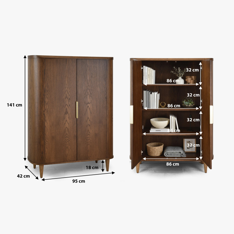 Sideboard mit zwei Türen in Nussbaumfarbe