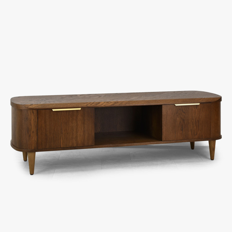 Abgerundete TV-Kommode 180 cm in Nussbaumfarbe