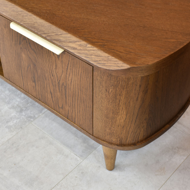 Abgerundete TV-Kommode 180 cm in Nussbaumfarbe