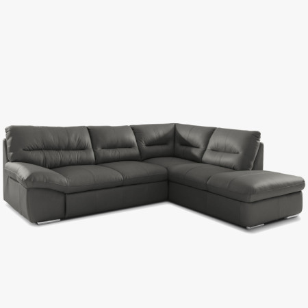 Runde Eckcouch - echtes Leder fango, William Ecke rechts