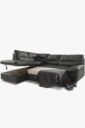 Rundecksofa - rechts Leder Fango, William Ecke links 2