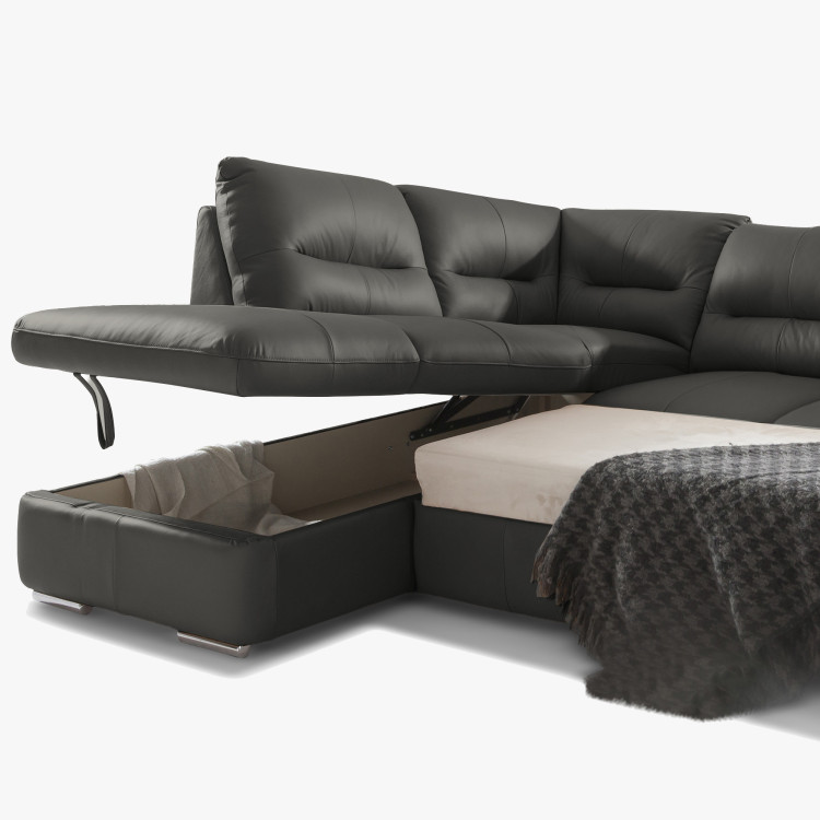Rundecksofa - rechts Leder Fango, William Ecke links