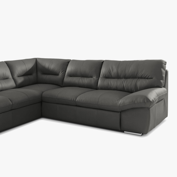 Rundecksofa - rechts Leder Fango, William Ecke links