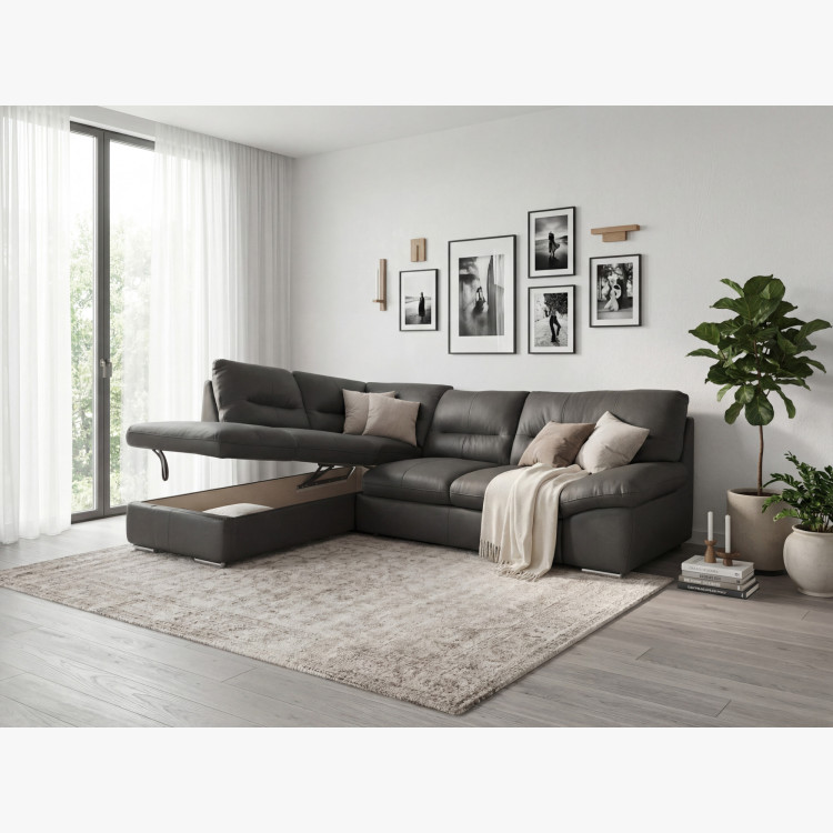 Rundecksofa - rechts Leder Fango, William Ecke links