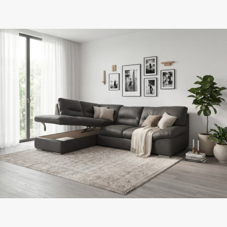 Rundecksofa - rechts Leder Fango, William Ecke links