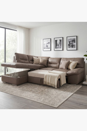 Rücksitzgarnitur - echtes Leder SAND, William Ecke links 2